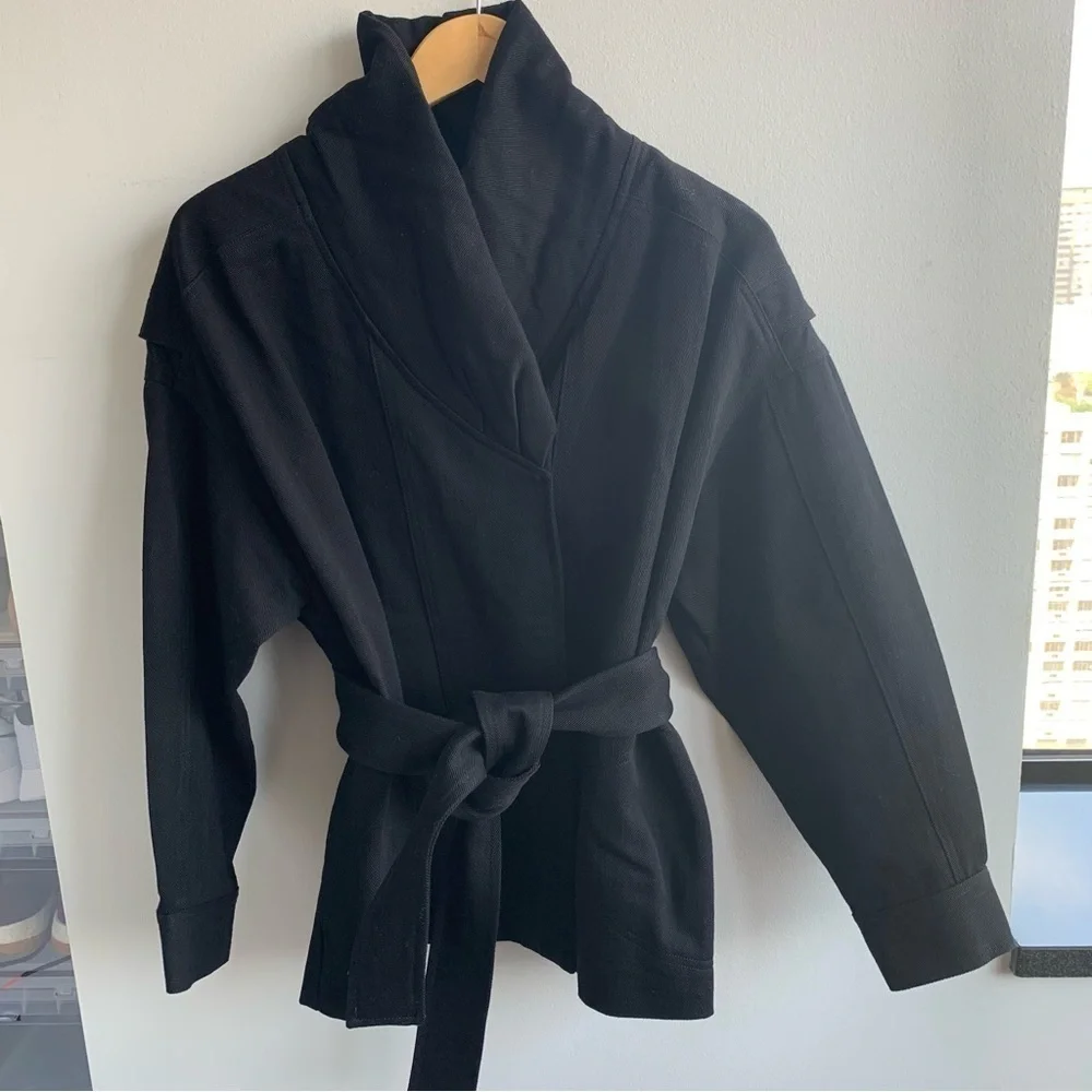 ba&sh Belted 100% Cotton Lost Jacket Size M - Picture 9 of 16